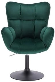 LuxuryForm DESIGN Kreslo AURORA VELUR na čiernom tanieri - zelené