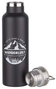 WANDERLUST Termoska s rukojeťou 650 ml - čierna