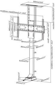 MK FLORIA MKF-19DM648 - Stojací držiak pre TV 37-65" čierna + diaľkové ovládanie