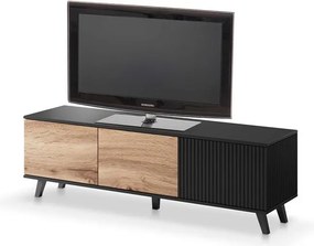 Tv stolík Ranae RTV1 (dub wotan + čierna). Vlastná spoľahlivá doprava až k Vám domov. 1038835