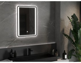 Mexen Zusa, LED kúpeľňové zrkadlo s podsvietením 50x70 cm, 6000K, ochrana proti zahmlievaniu, 9808-050-070-611-00