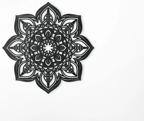 drevko Mandala z dreva na stenu Kvet Rozmer obrazu: 44,5 x 44,5 cm, Farba dekorácie: Čierna