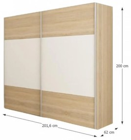 Tempo Kondela Spálňový komplet (posteľ 160x200 cm), dub sonoma/biela, GABRIELA NEW
