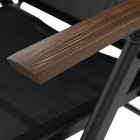Doppler EXPERT WOOD Plus - záhradné hliníkové polohovacie kreslo