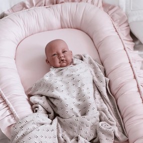 Saténovo bavlnené hniezdo pre bábätká sýto ružová