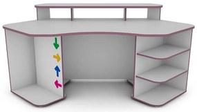 Písací stôl Matrix 2 bílá/fialový