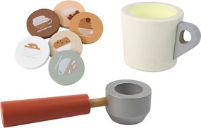 LEAN Toys Drevený kávovar na hračky