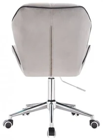 LuxuryForm DESIGN Stolička MILANO MAX VELUR na striebornej podstave s kolieskami - šedá