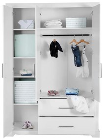 Biela detská šatníková skriňa 139x199 cm Maxi – Roba