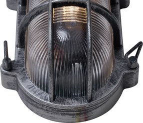 Vonkajšia nástenná lampa strieborná oválna IP44 - Noutica