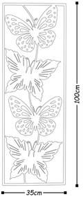 Kovová nástenná dekorácia 100x35 cm Butterfly - Wallity