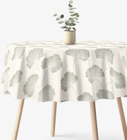 Goldea okrúhly obrus 100% bavlnené plátno - listy ginkga Ø 110 cm