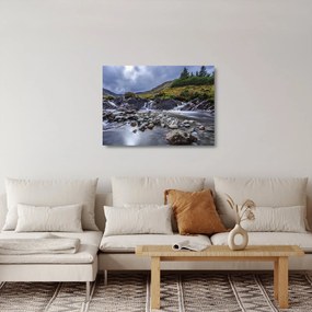 Sklenený obraz plynúcej vody (70x50 cm)