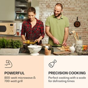 Klarstein Julieta, mikrovlnná rúra s grilom, 20 l, 700/800 W, Ø 25,5 cm, 8 programov