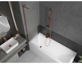 Mexen Next L, 1-krídlová vaňová zástena 50 x 150 cm, 6mm sklo námraza, ružové zlato profil, 895-050-000-03-30-60