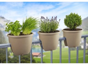 Gardenico Balkónový kvetináč na zábradlie Balconia OVI antracit, pr. 30 cm