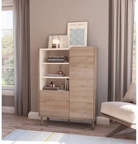 Skrinka v dekore duba v prírodnej farbe 90x125x40 cm Monza – Marckeric