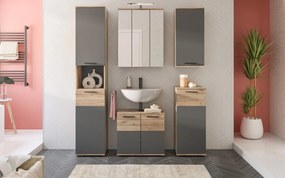Kúpeľňová skrinka pod umývadlo Mason, dub/šedá