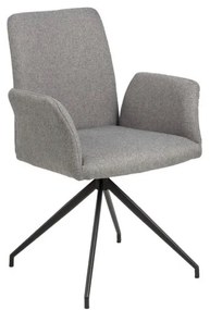 Sivé čalúnené jedálenské kreslo s podrúčkami Naya – Actona