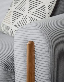 Sivá menčestrová rozkladacia/s úložným priestorom pohovka 244 cm Arcadova – ELTAP