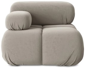 Béžový zamatový modul pohovky (ľavý roh) Lokua – Makamii