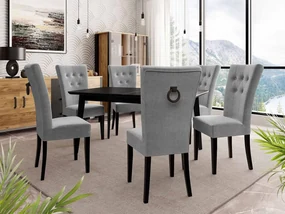 Čalúnená jedálenská stolička ST67 + klopadlo, Farby: čierny, Farby: biela polomatná, Potah: Magic Velvet 2219