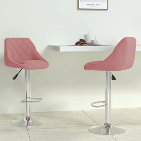Barové stoličky 2 ks ružové zamatové 335310