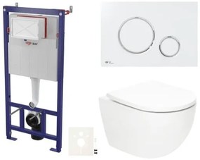 Závesný wc set SAT Fusion do ľahkých stien / predstenové vírové splachovanie SIKOSSTORFU70, 1 ks