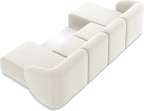 Béžová zamatová rohová pohovka (do tvaru "U") Lani – Makamii