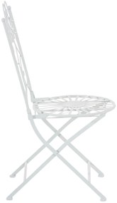 Kovová stolička skladacia Indra (SET 2 ks) - Biela