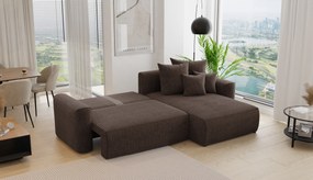 Rohová sedačka Baria (P) (čokoládová). Akcia -20%. Vlastná spoľahlivá doprava až k Vám domov. 1133088