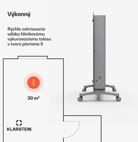 Klarstein Bansin Crystal Smart Kovektor 1500, 1500 W, Aplikácia, 5- 50 °C, LED displej, Dotykový displej