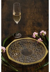 KRIŠTÁĽOVÝ PODNOS BOHEMIA PRESTIGE ARABESQUE GOLD 300MM