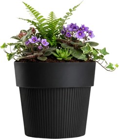 PLASTOVÝ KVETINÁČ SILVA LINE 16X14 CM ČIERNA