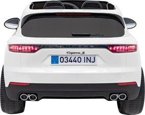 Ramiz Elektrické autíčko Porsche Cayenne S na batérie pre deti biely lak SUV + diaľkové ovládanie