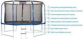 Marimex | Trampolína Marimex Standard 366 cm - zelená + vnútorná ochranná sieť + schodíky ZADARMO | 19000101