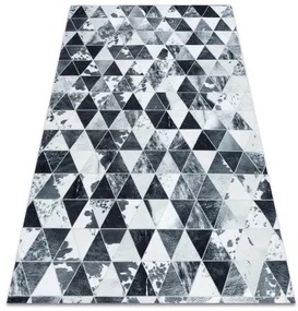 Koberec PATCHWORK 21722 sivý - imitácia kože krava, trojuholníky