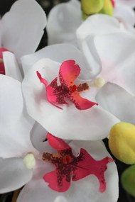 Biela umelá trojstonková orchidea 90cm