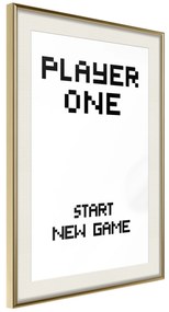 Artgeist Plagát - Start New Game [Poster] Veľkosť: 20x30, Verzia: Čierny rám s passe-partout