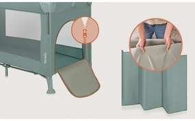 Lionelo - Cestovná postieľka 3v1 ELLEN šalviovo zelená