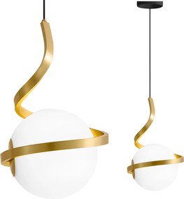 Toolight Toolight, LED závesné osvetlenie 1xE27, G020-CP, zlatá-biela, OSW-04314