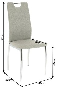 Tempo Kondela Jedálenská stolička, béžový melír/chróm, OLIVA NEW