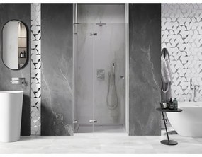 Mexen, Mexen Lunar L výklopné sprchové dvere ľavé 85 cm, transparentné, chróm - 834L-085-000-01-00-L