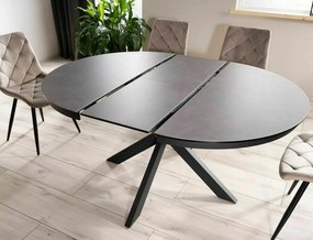 Jedálenský rozkladací stôl Porto 120/160 cm keramika sivý/čierny