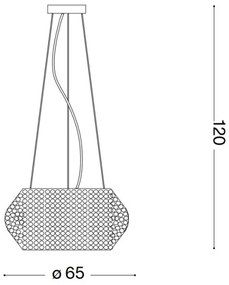 Ideal Lux - Krištáľový luster na lanku PASHA 14xE14/40W/230V pr. 65 cm zlatá