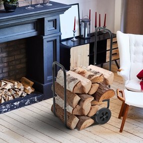 Vozík na palivové drevo AUREL, 56x45x105cm, čierna Gardebruk