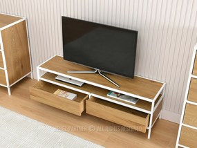 TV stolík/skrinka Soren Rtv (dub + biela). Vlastná spoľahlivá doprava až k Vám domov. 1111728