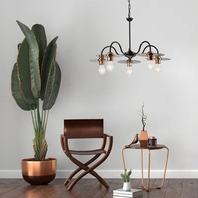 Industriálne závesné svietidlo ALICE 5 čierne