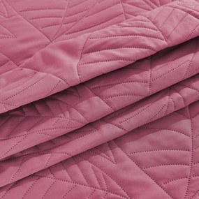 Ružový prehoz na posteľ so vzorom LEAVES Rozmer: 220 x 240 cm