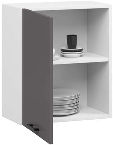 Horná kuchynská skrinka OLIWIA W50 H580 biela / grafitová / sivá